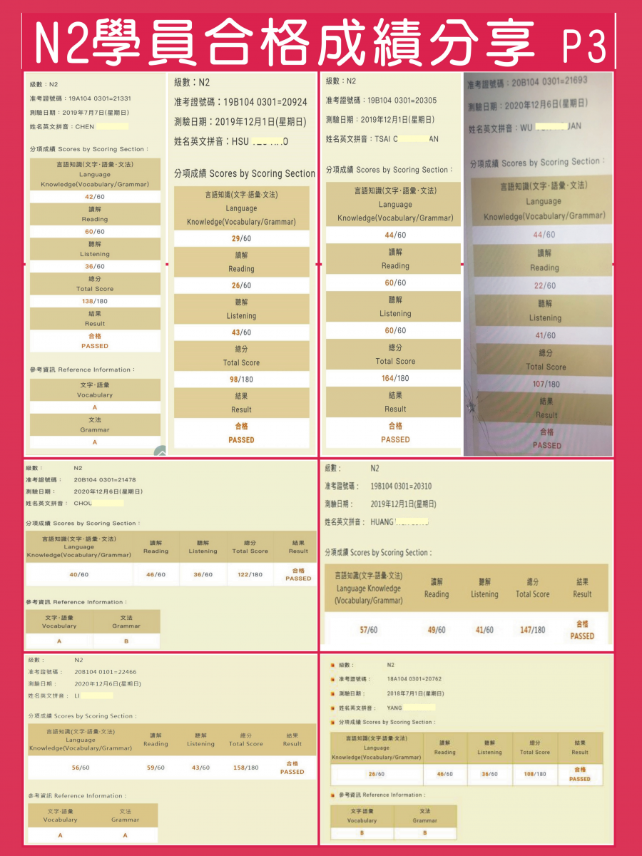 日檢N2合格證書3