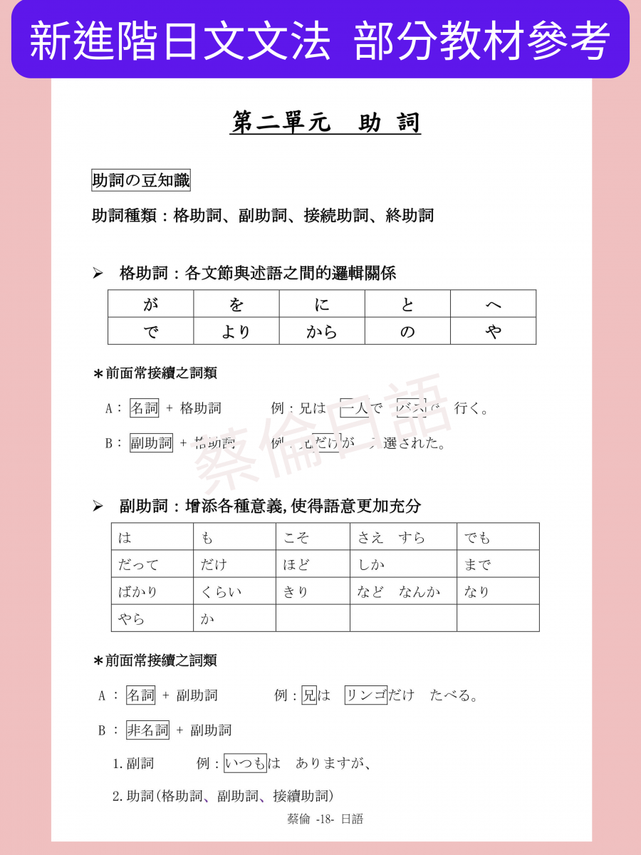 新進階日文文法教材